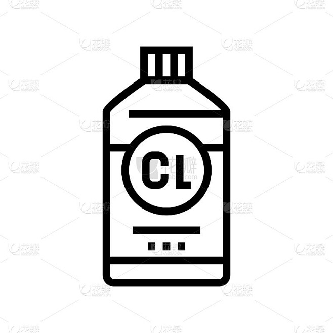 漂白化学液体线图标矢量插图