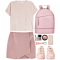 #pink #love #skirt #tshirt #backpack #sneakers 
#2015