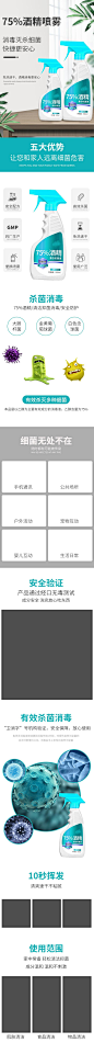 酒精消毒水喷雾简约电商详情页设计-众图网