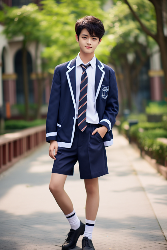 青春洋溢的学院风儒雅男学生