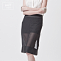 台湾原创设计品牌时尚高端定制性感雪纺纱黑色透明裙短褲 透视裙