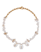 Isla Necklace : Fresh Water Pearls and Chips Shell Accents 14KT GP Chain Available in various lengths Handmade