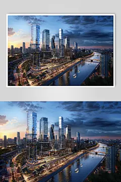 AI数字艺术房地产城市航拍摄影图-众图网