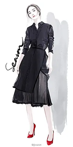 #jjseason插画# #时尚插画# ---#杨幂# 清新帅气登@外滩画报 12月大片 ​​​​