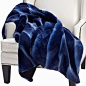 Faux in fur, but certainly not faux in warmth or softness, the sapphire Zambia Throw will take away the winter chill and replace it with a blanket of coziness.: 