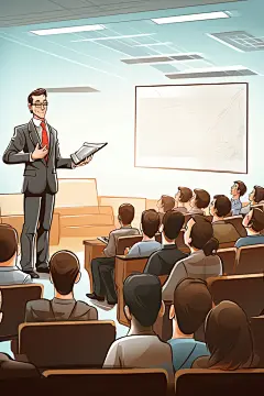 老师上课校园学习扁平风插画