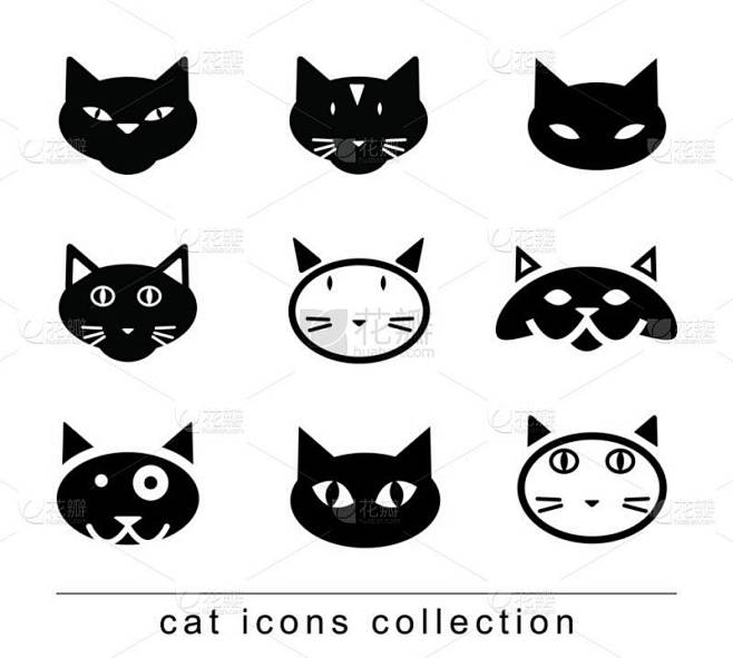 猫图标，矢量图解