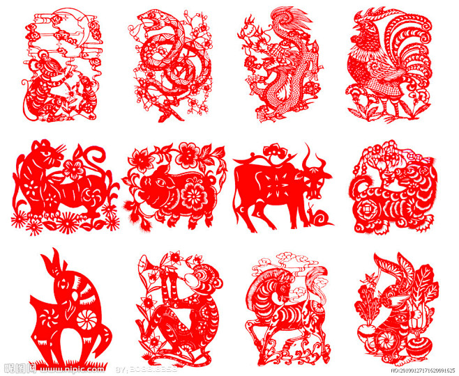 十二生肖剪纸，中国文化，博大精深