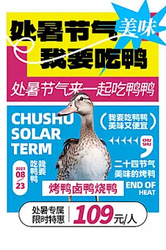 处暑节气简约大气海报