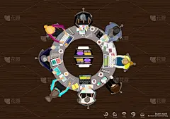 插画商业设计理念和构思创意视角各异。为了成功，计划、思考、搜索、分析、沟通、创新技术现代。