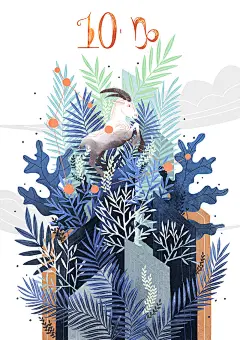 猫与婵插画记 | 十二星座 · 蓝