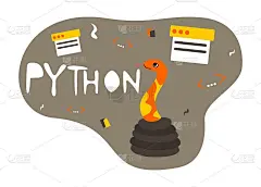 Python代码语言符号。编程、编码和开发的概念。