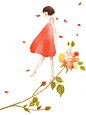 森系风少女插画图片