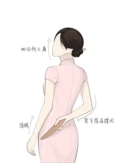 旗袍拍照姿势中式古典美人 温婉简约大气