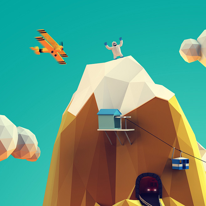 Low poly mountain : ...