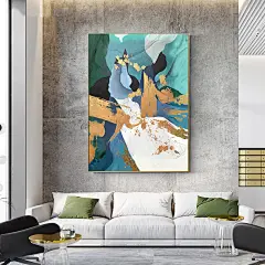 油画手绘金箔时光梦境现代轻奢客厅沙发背景墙装饰画玄关走廊挂画-淘宝网