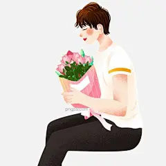 手绘拿着一束捧花的男孩图片大小2000x2000px 图片尺寸1.94 MB 来自PNG搜索网 pngss.com 免费免扣png素材下载！插画#玫瑰花#男孩#捧花#七夕#清新#情人节#人物#手绘#装饰图案#