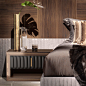 Designer Italian Leather And Walnut Veneer Bedside Drawers | Juliettes Interiors : Designer Italian Leather And Walnut Veneer Bedside Drawers at Juliettes Interiors.