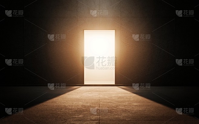 三维图形,光,门,暗房,神,室内,明亮,暗色,白色,黑色