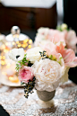 chevron sequin tablecloth and floral centerpiece | Caili Helsper and Tuan H. Bui Photography | see more on http://burnettsboards.com/2014/02/sparks-o-chalk/