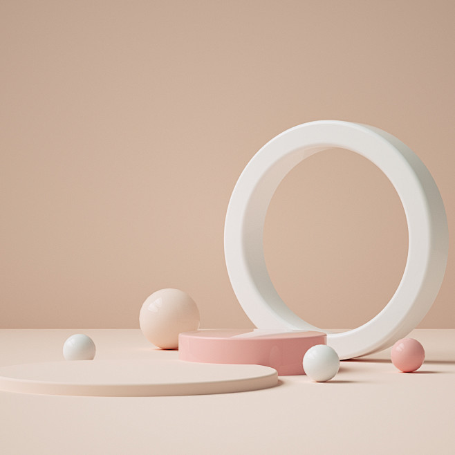 C4D风格立体空间场景