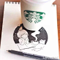 用喝咖啡的时间画一张插画吧！