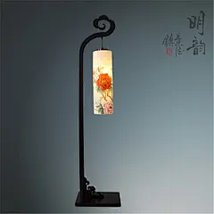 景德镇薄胎陶瓷灯书房手绘客厅落地灯卧室古典中式实木落地灯宜家-淘宝网