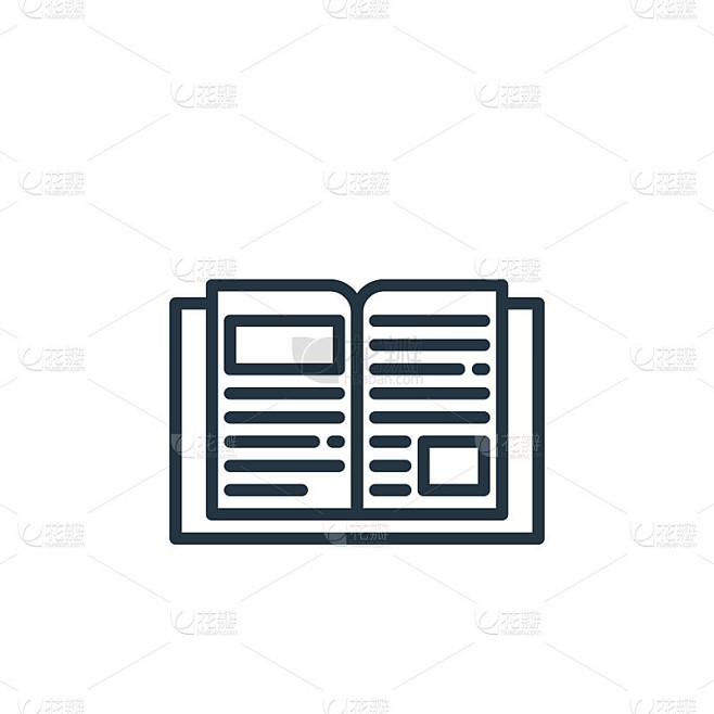 书矢量图标孤立的白色背景。Outline, thin line book图标，用于网站设计和手机，应
