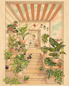 台湾插画家 Felicia Chiao 创作了系列插画《幽居星人的怪诞世界》