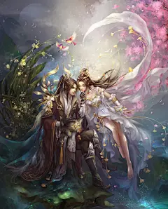 剑侠情缘网络版叁 藏剑，七秀，纯阳，五毒，天策，万花 同人图 插画 壁纸 | 七夕来一波狗粮！ | 半次元-第一中文COS绘画小说社区