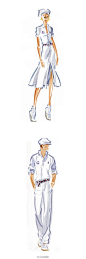 拉夫·劳伦 (Ralph Lauren) 为2012伦敦奥运会美国代表队设计闭幕式服装，以白色为主色调搭配有美国国旗配色的腰带。女款为衬衫式连身裙，男款则是衬衫搭配西装长裤，并且都配有白色的帽子和鞋履。休闲运动又不失时尚。（编辑：@千寻yuli）
