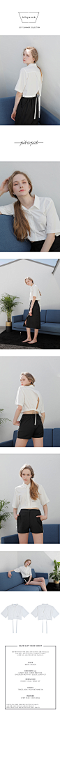 拜拜干扰（BIBYSEOB）BACK SLIT CROP SHIRT WHITE