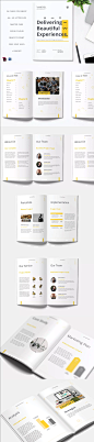 时尚简约新孟菲斯风格的项目提案品牌手册画册宣传册杂志设计模板（indd）