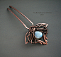 DRAGON FLOWER : copper hairpin with labradorite completely handmade - forging + patina You can see more here - in stock