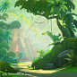 Jungle from Bubble NOVA Game, Tihomir Nyagolov : Jungle from Bubble NOVA Game by Tihomir Nyagolov on ArtStation.冰雪,山石,森林,海景,实景图片