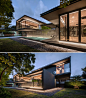 Lighting has been used both on the exterior and interior of this modern house.