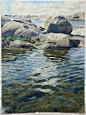 Stanislaw Zoladz-（瑞典），出生于波兰的水彩画家，现居瑞典。一位国际写实水彩大师，以描绘水面和光影的高超技巧闻名。同一景色他认真的画过很多次，也许这就是我们和大师的差距... ​​​​