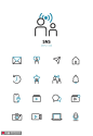 邮件电脑视频手机位置网络交流简约图标 icon图标 线性图标