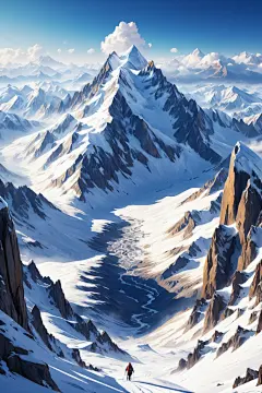自然景观高原雪山风景摄影图