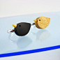 英国设计师Brendan&Ruth 亚克力镀银指环木质黑色小鸟戒指 鸽子-淘宝网