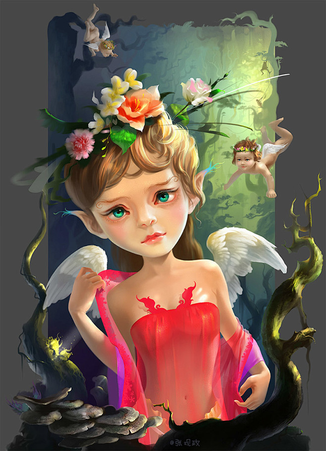 丛林小精灵插画