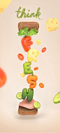 Think Fresh by Harley Spick, via Behance #C4D,#Cinema 4D,#3D,#veg,#food: 