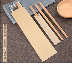 一次性牛皮纸筷子套 纸筷套 筷包装袋刀叉勺餐具套餐饮专用200只-淘宝网