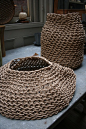 Handwoven recycled paper baskets