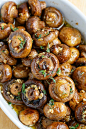 Roasted Mushrooms in a Browned Butter, Garlic and Thyme Sauce: 