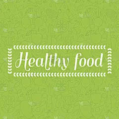 健康食品-无缝模式背景与水果线性图标