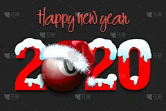 雪,新年前夕,台球,数字,2020,华丽的,壁纸,大门,圆形,写实