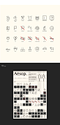 Aesop pictogram brand brand experience branding  Cosmetic graphic design  minimal simple pictogram icon