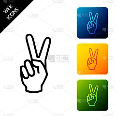分离着色,举起手,手指,数字2,白色,计算机图标,拇指,人,男人,出示