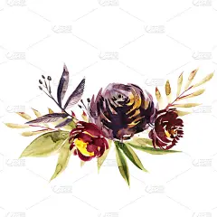可爱的水彩手绘花。的邀请。婚礼卡片。生日贺卡。